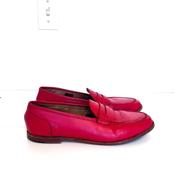 J.CREW Shoes - J Crew Ryan Womens Penny Loafers Size 11 Red Leather Preppy Academia School Girl